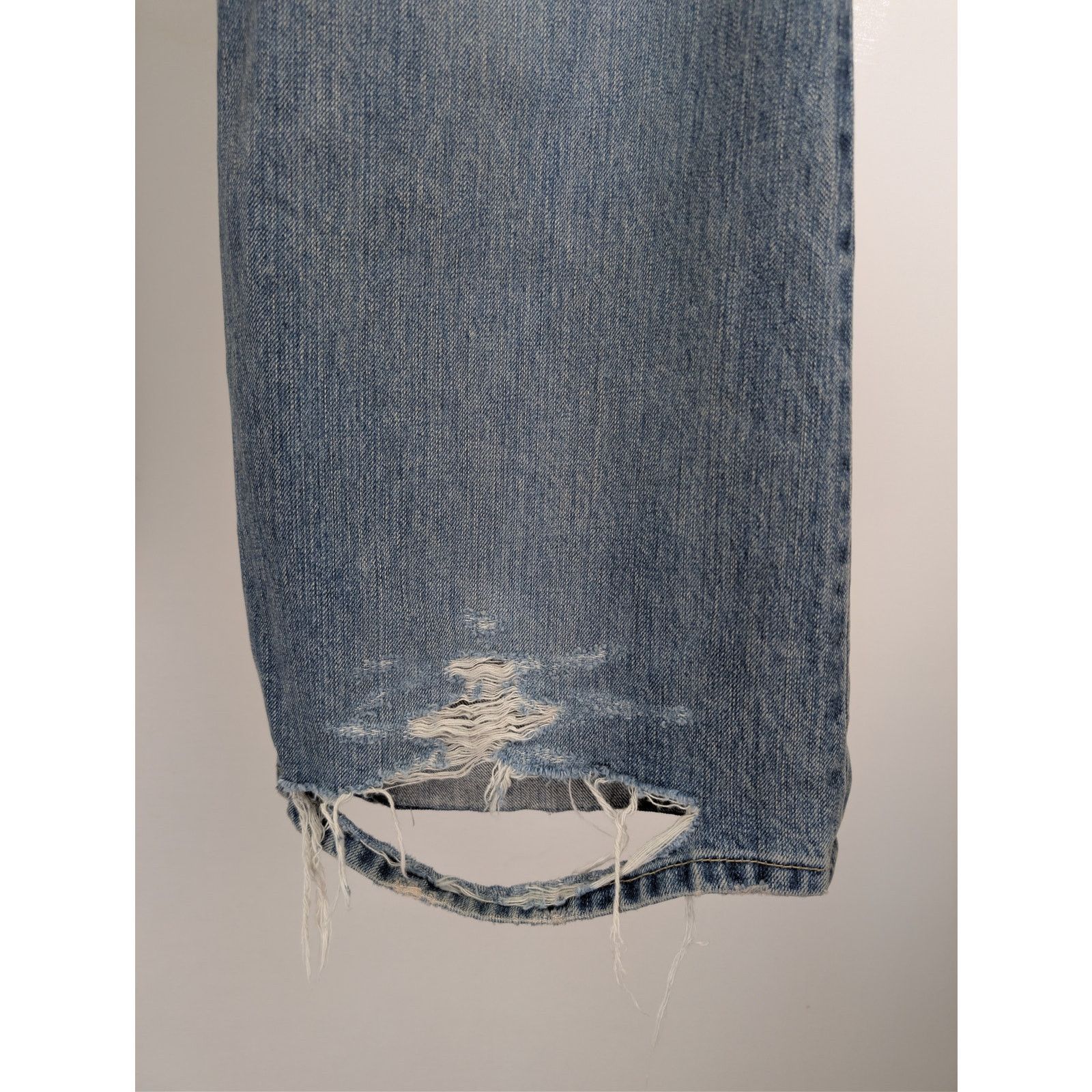 Balenciaga o1rshd1 Unisex Organic Selvedge Denim Flared Pants in Blue Size US 30 / EU 46 - 13 Thumbnail