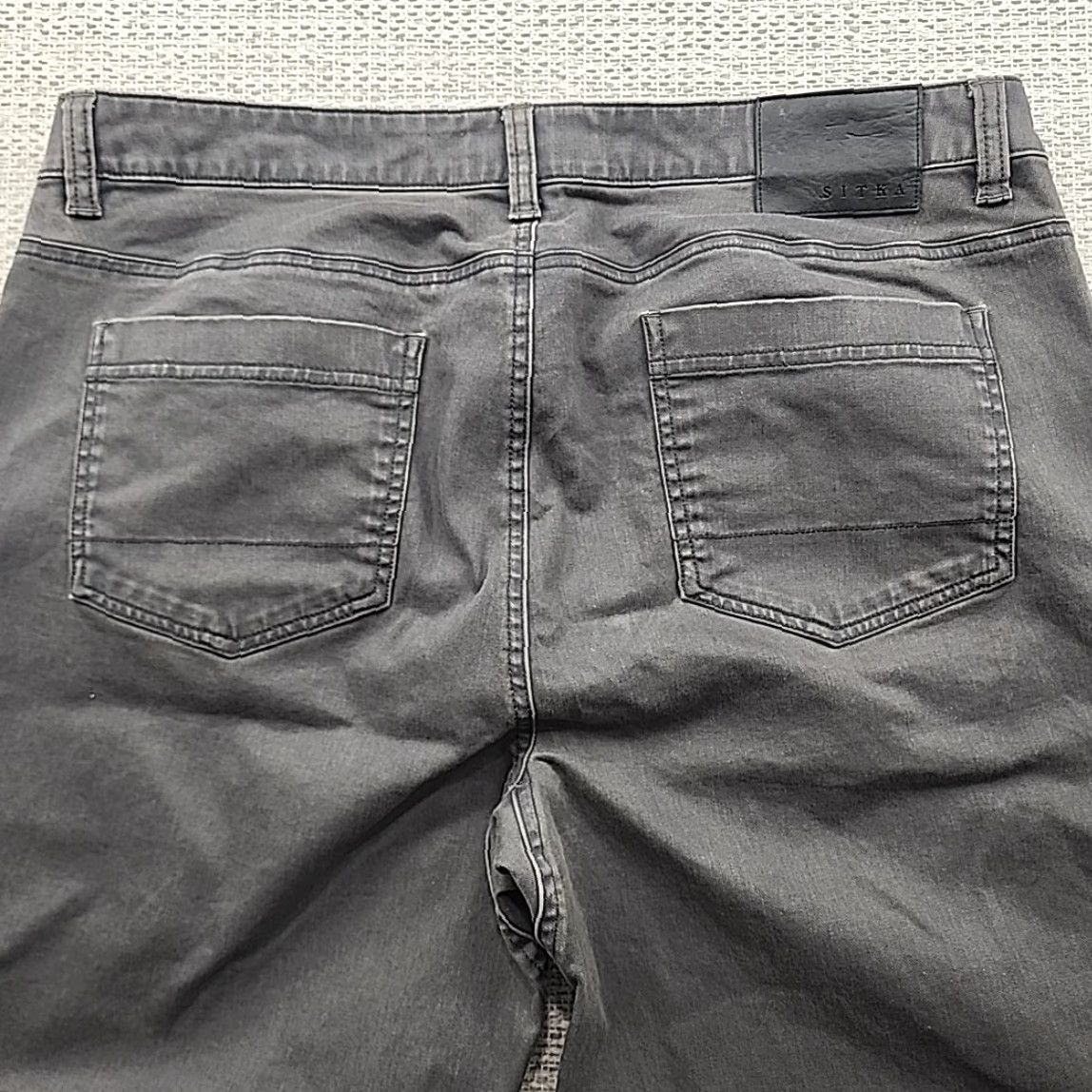 SITKA Sitka Jeans 38x32 Gray Pants Work Hunting Outdoor Heavy Canvas Denim Cotton Blend Sitka Harvester Jeans Mens 5-Pocket Straight Regular Size US 38 / EU 54 - 4 Thumbnail