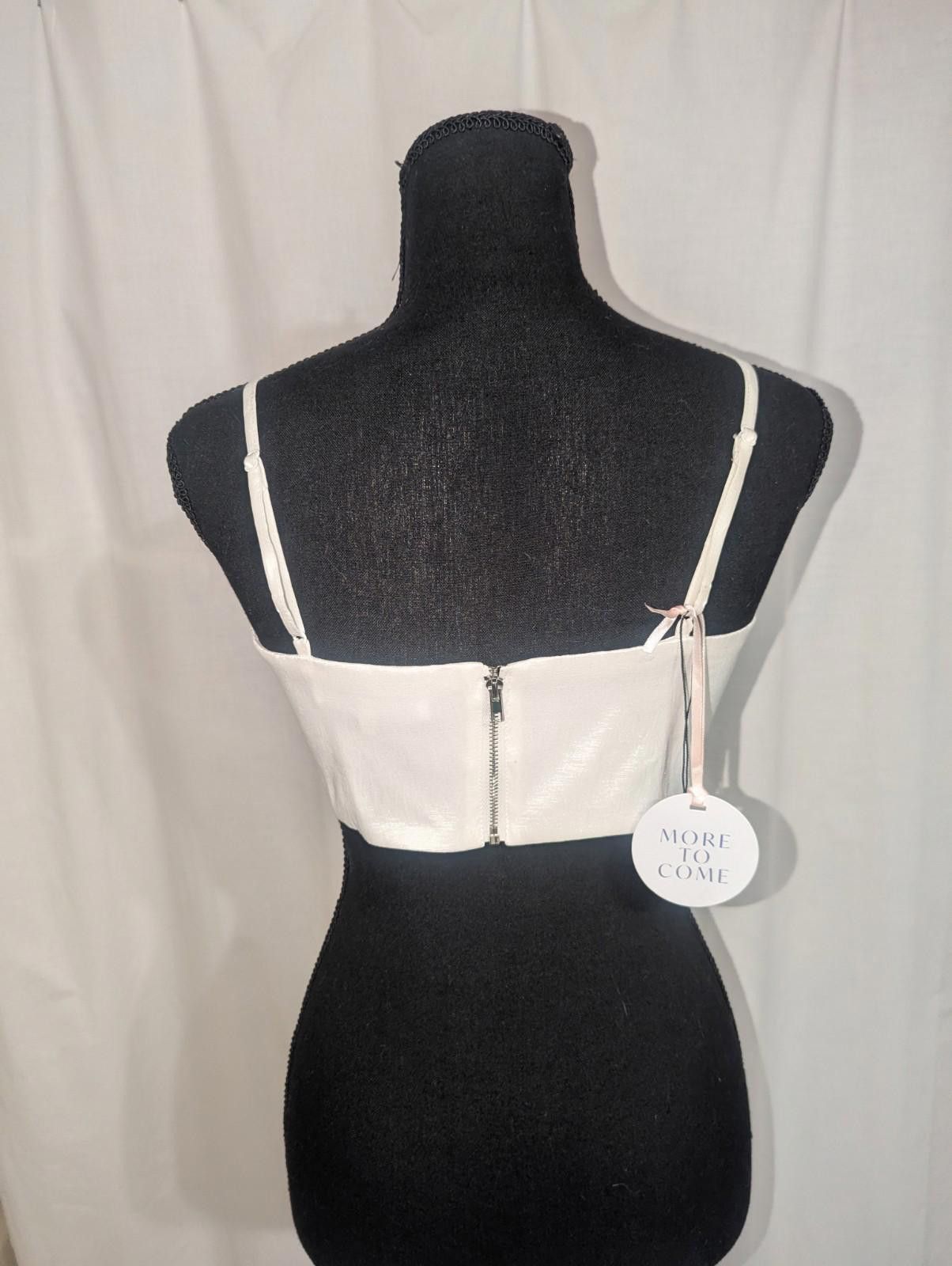 Designer NWT MORE TO COME Carson Cami Bralette Top in White Size S / US 4 / IT 40 - 6 Thumbnail