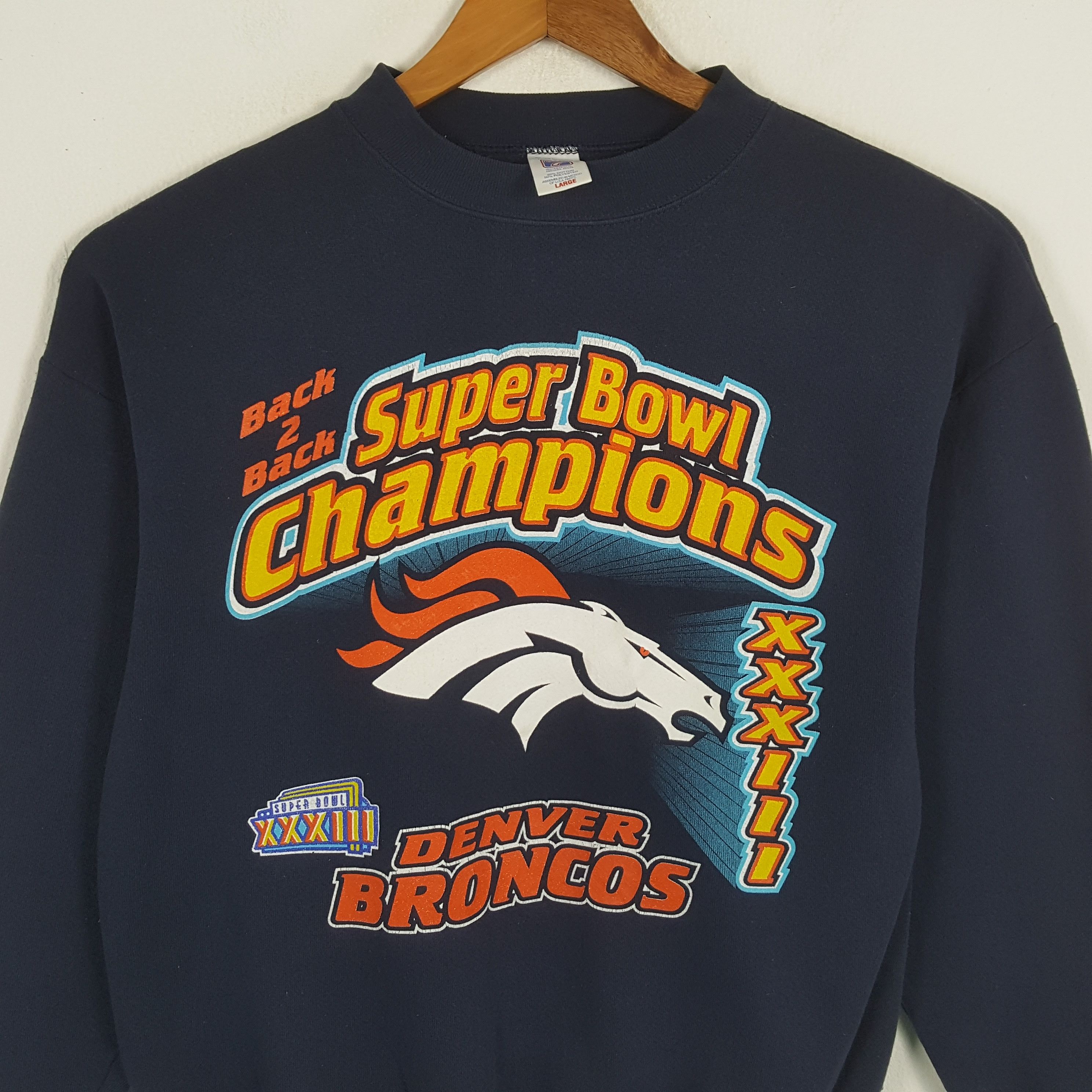 NFL × Vintage Vintage 90's BRONCOS DENVER SUPERBOWLS NFL Team Swetahisrts Size US L / EU 52-54 / 3 - 2 Thumbnail