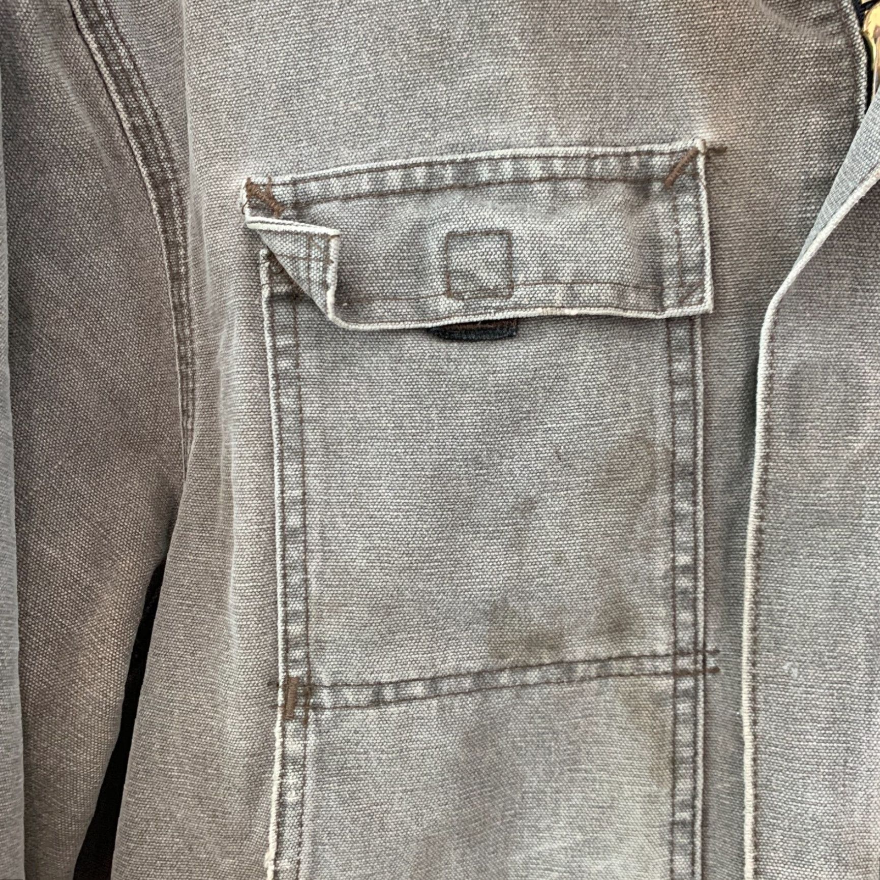 Carhartt VINTAGE Carhartt Jacket Canvas Chore Dark Gray C26 CHT L Large 49.5in Chest 90s Workwear Mens Full Zip Size US L / EU 52-54 / 3 - 3 Thumbnail