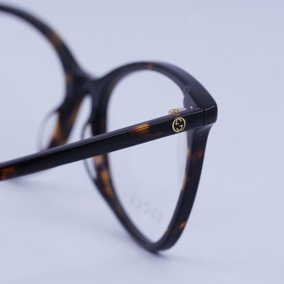 Gucci Gucci GG1360O 002 Eyeglasses Dark Havana 53mm Cat Eye Frame Size ONE SIZE - 10 Thumbnail