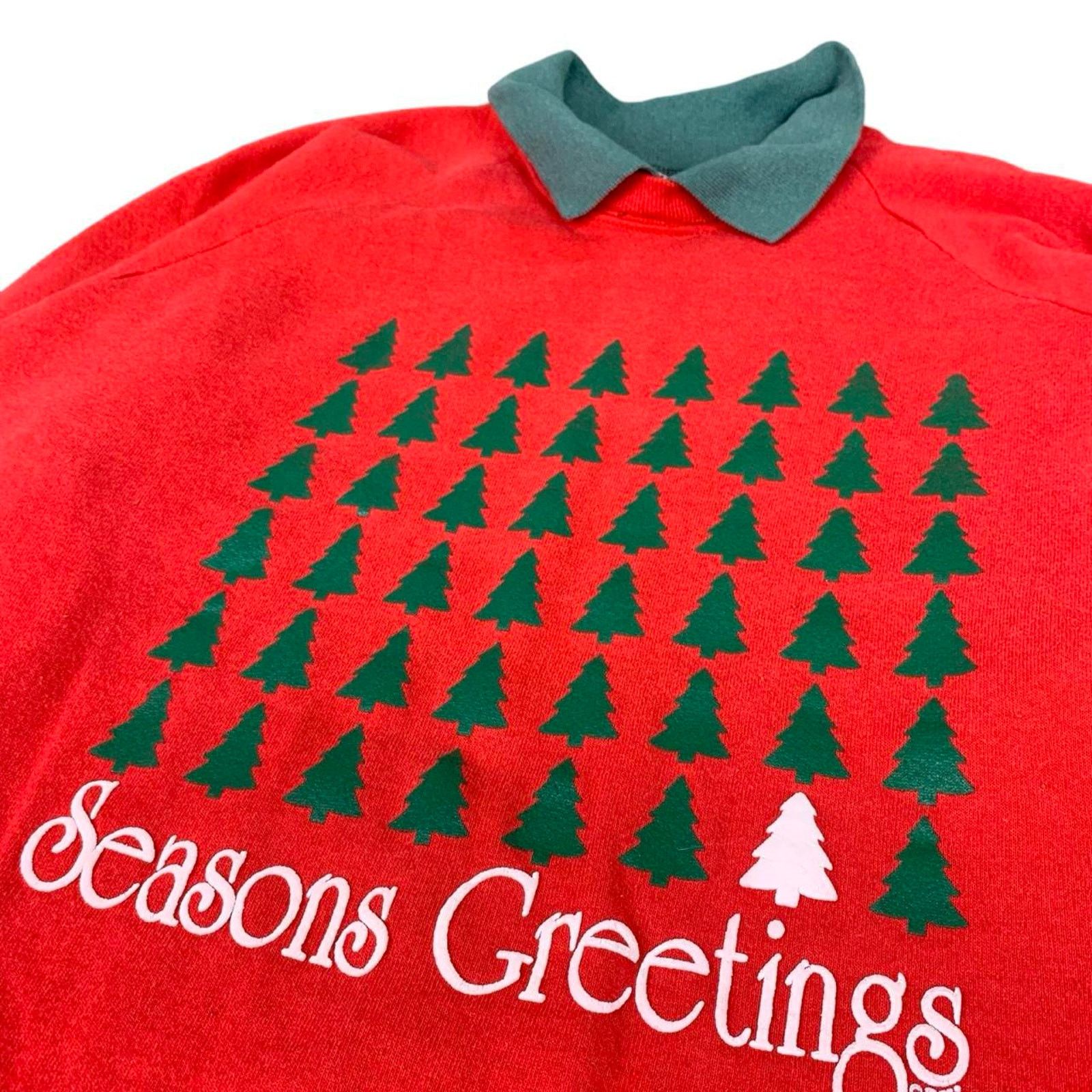 Fruit Of The Loom × Vintage Vintage Coquette Grandma Christmas 90s Collared Sweatshirt Size XL / US 12-14 / IT 48-50 - 2 Thumbnail