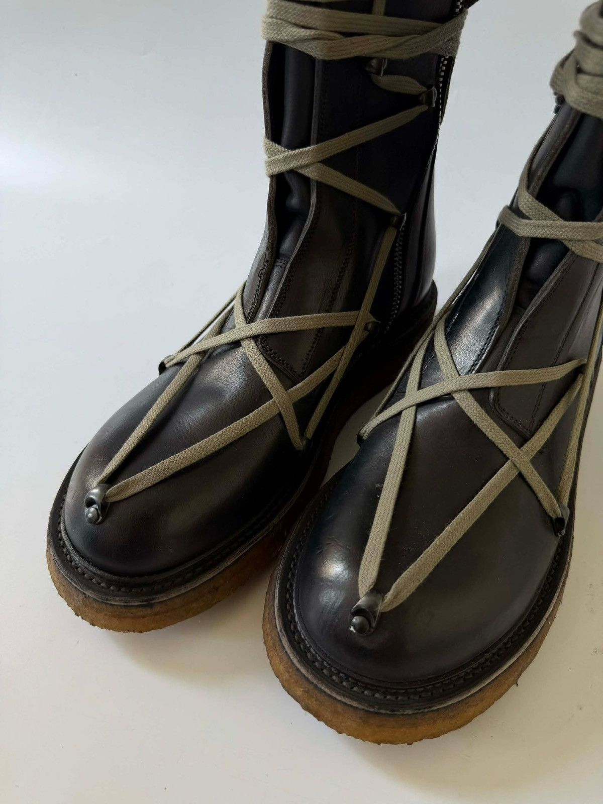 Rick Owens Rick Owens Black Lace-Up Creeper Boots Size US 11 / EU 44 - 6 Thumbnail