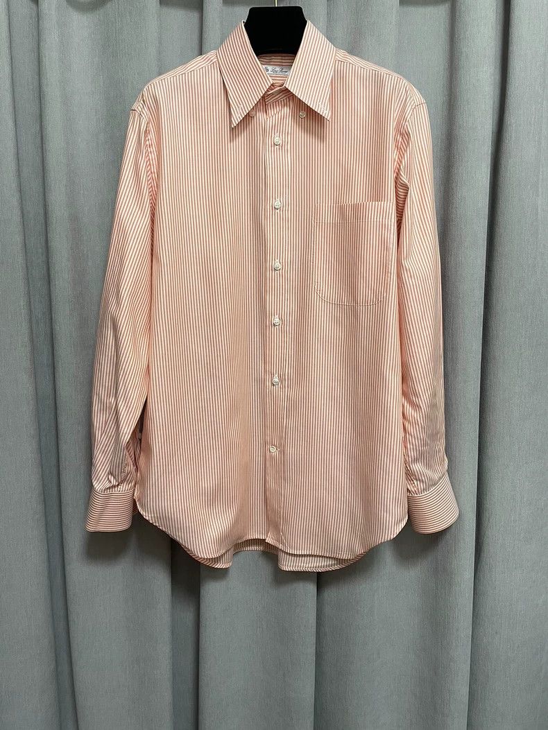 Loro Piana LORO PIANA Pure cotton striped business shirt Size XS / US 0-2 / IT 36-38 - 1 Thumbnail