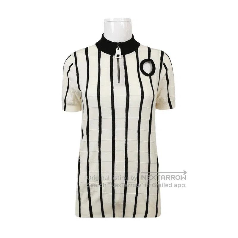 Louis Vuitton Louis Vuitton Striped Zip-Front Knit Short Sleeve. Size US M / EU 48-50 / 2 - 1 Thumbnail