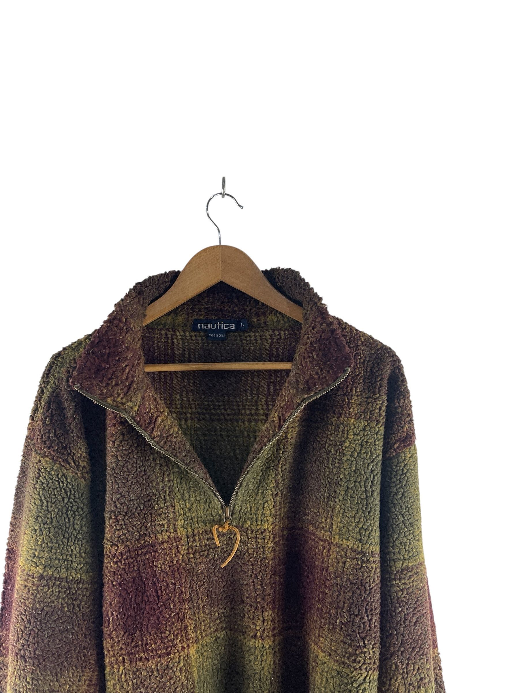Nautica Nautica Plaid Sherpa Quarter Zip Fleece Pullover Jacket Size US L / EU 52-54 / 3 - 11 Thumbnail