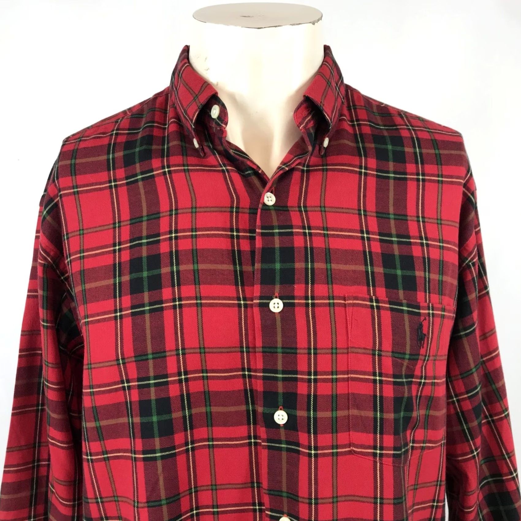 Ralph Lauren RALPH LAUREN Mens Medium RED PLAID LONG SLEEVE COLLARED BUTTON SHIRT W/POCKET Size US M / EU 48-50 / 2 - 2 Thumbnail