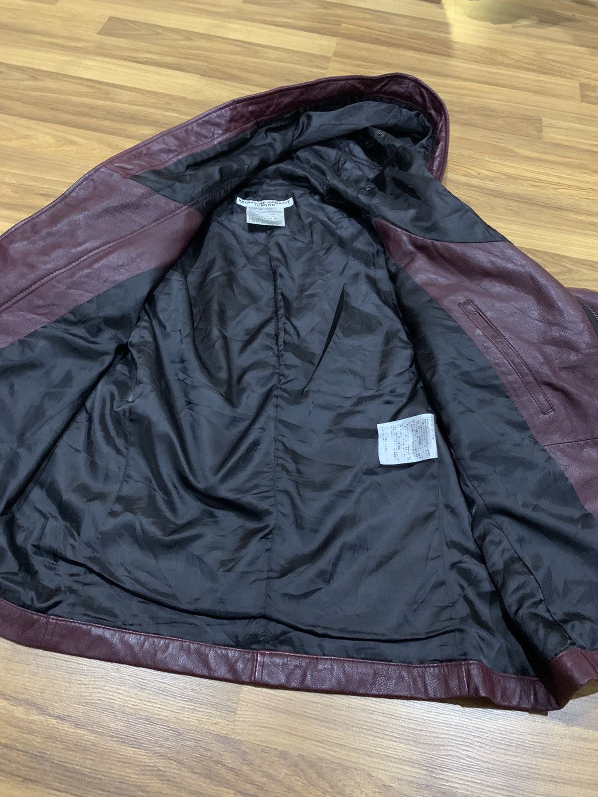 Katharine Hamnett London KATHARINE HAMNETT LONDON BLOUSON BIKER LEATHER JACKET Size US M / EU 48-50 / 2 - 8 Thumbnail