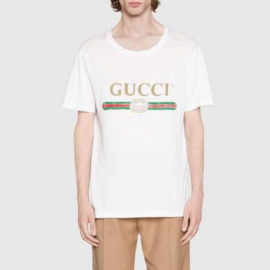 Gucci Gucci Washed Jersey Oversize T-Shirt 'White' Size US L / EU 52-54 / 3 - 1 Thumbnail