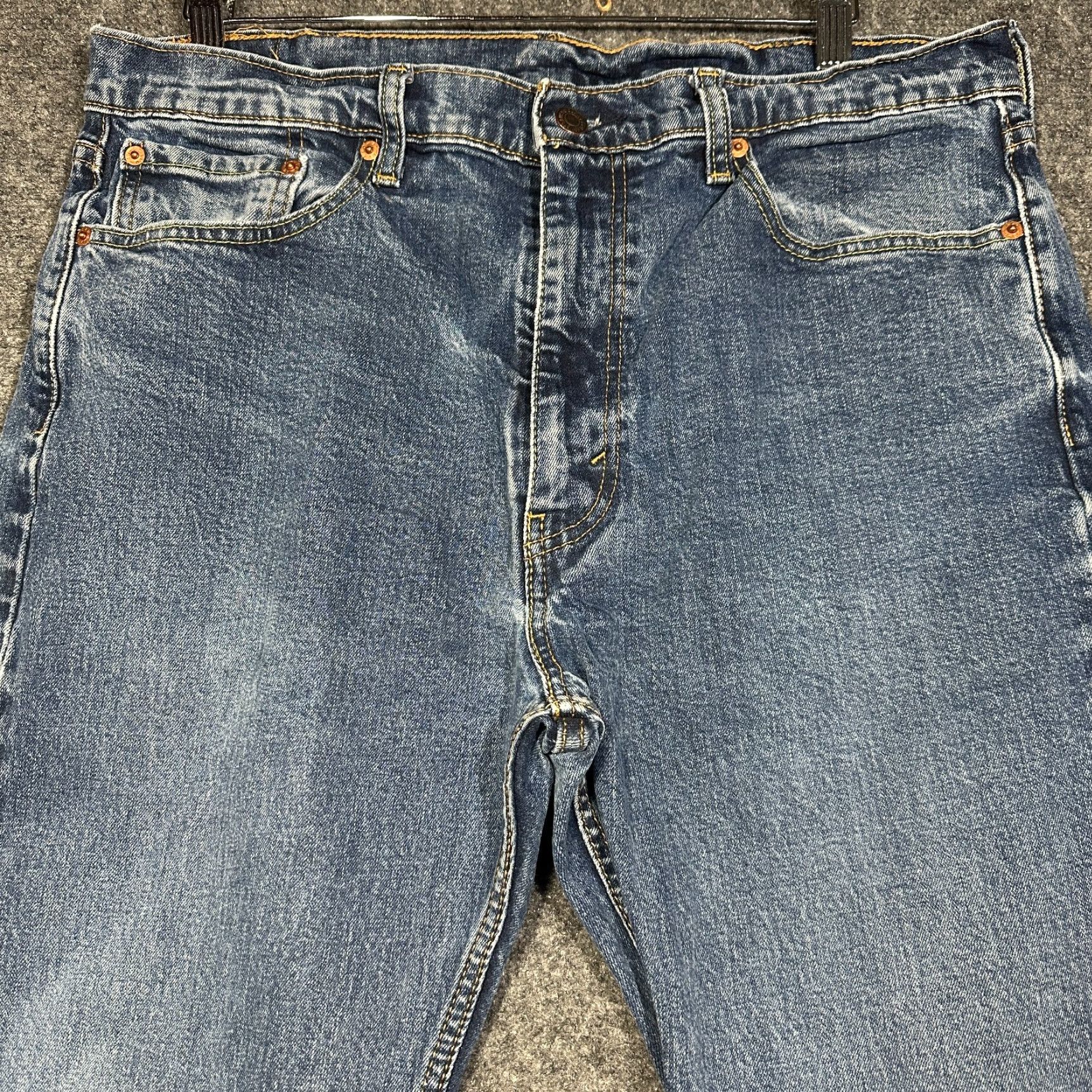 Levi's Levi's 505 Jeans Mens 38 Medium Wash Cotton Stretch 5-Pocket Straight Leg Jeans Men's Regular Blue 90s Modern Leather Logo Size US 38 / EU 54 - 3 Thumbnail
