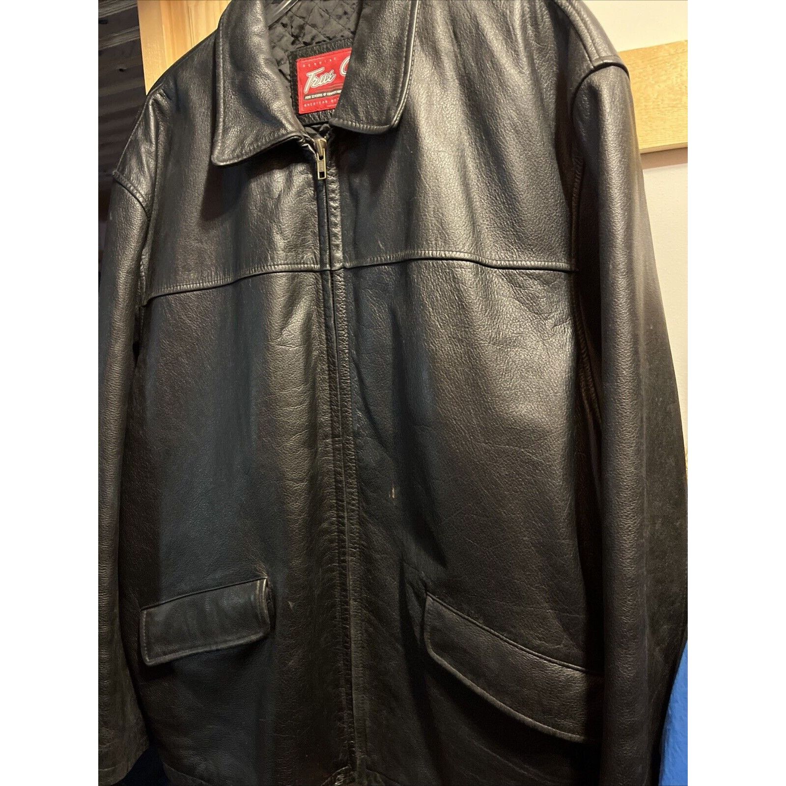 True Grit True Grit Vintage Men’s XL Leather Jacket Black LS Zip Y2K Size US XL / EU 56 / 4 - 10 Thumbnail
