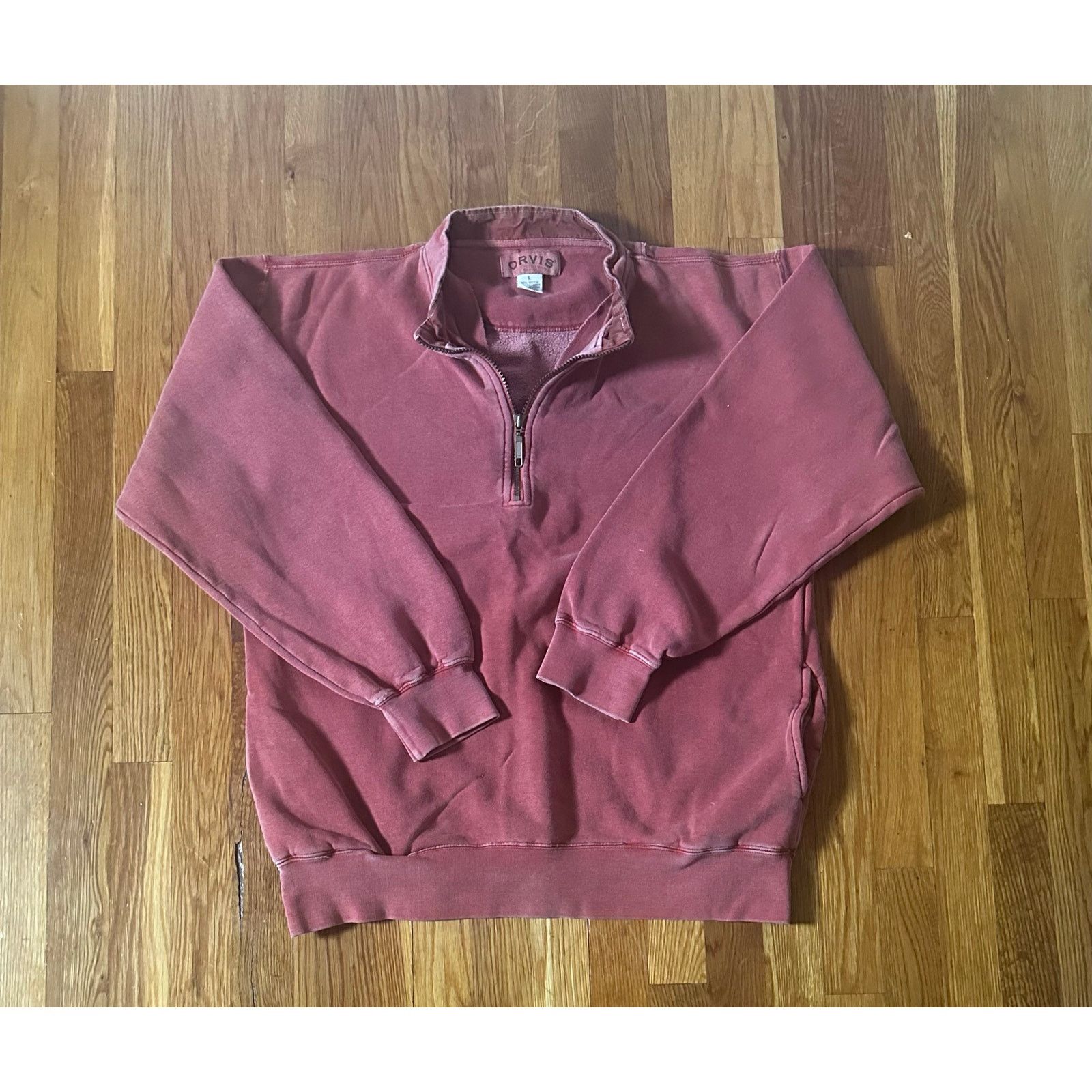 Orvis Vintage Orvis Quarter-Zip Pullover Sweatshirt Red Wash Size US L / EU 52-54 / 3 - 1 Thumbnail