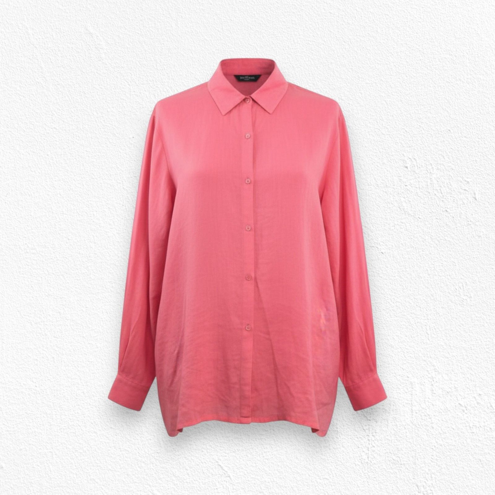 Eileen Fisher Coral Irish Linen Button Front Oversized Top Size Medium Size M / US 6-8 / IT 42-44 - 1 Thumbnail