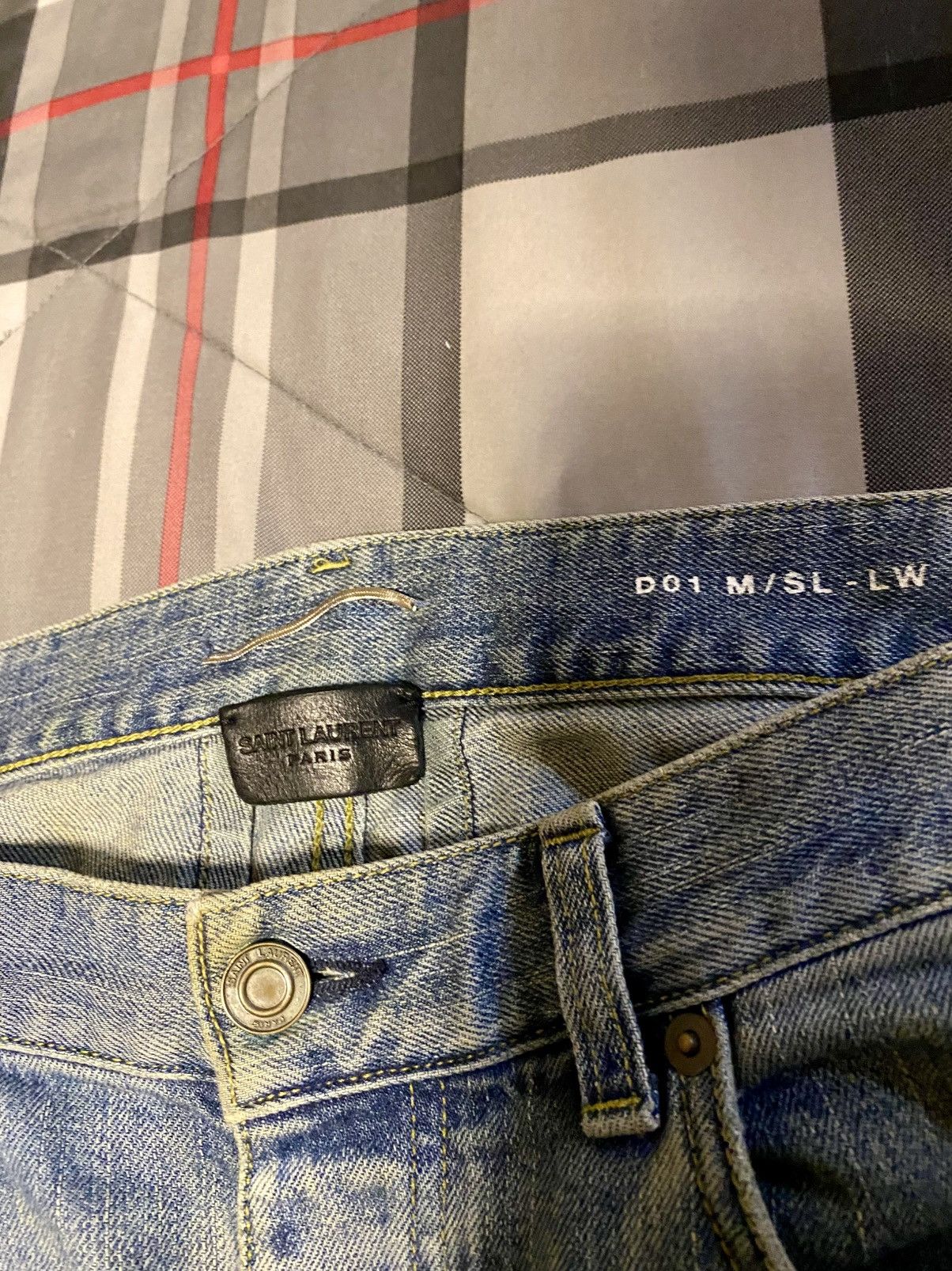 Hedi Slimane Saint Laurent D01 Slim Fit Ripped Knee Jeans Size US 30 / EU 46 - 3 Thumbnail