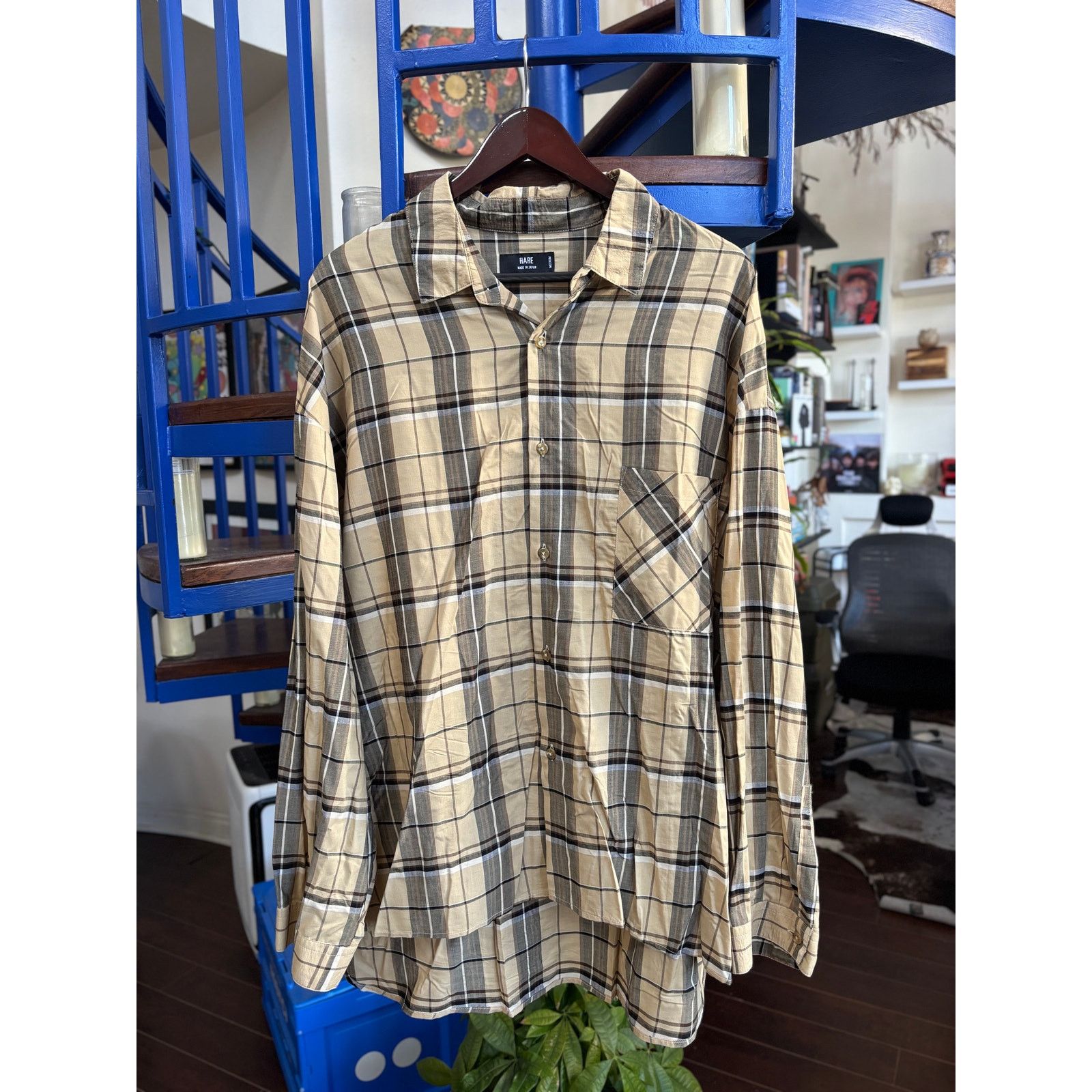 HARE HARE Plaid Button-Up Shirt Japanese Designer Size M Size US M / EU 48-50 / 2 - 1 Thumbnail