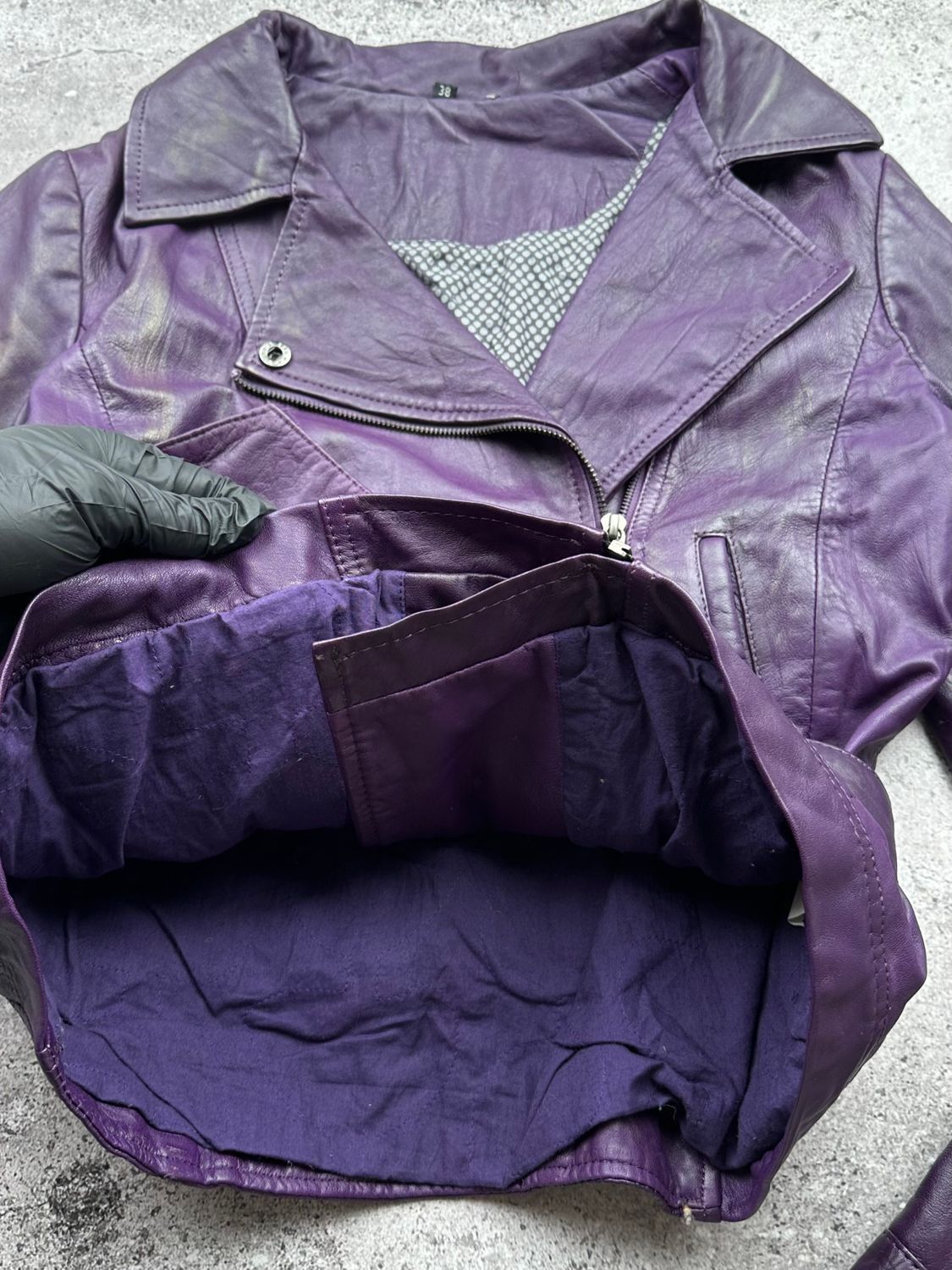 Vintage Vintage Faded Leather Jacket C114(V613)E8 Size XS / US 0-2 / IT 36-38 - 5 Thumbnail