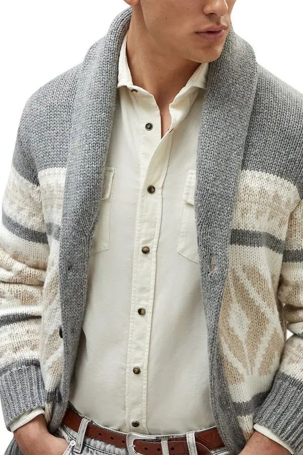 Brunello Cucinelli 0924 Cashmere Cardigan in Light Grey Size US XL / EU 56 / 4 - 4 Thumbnail