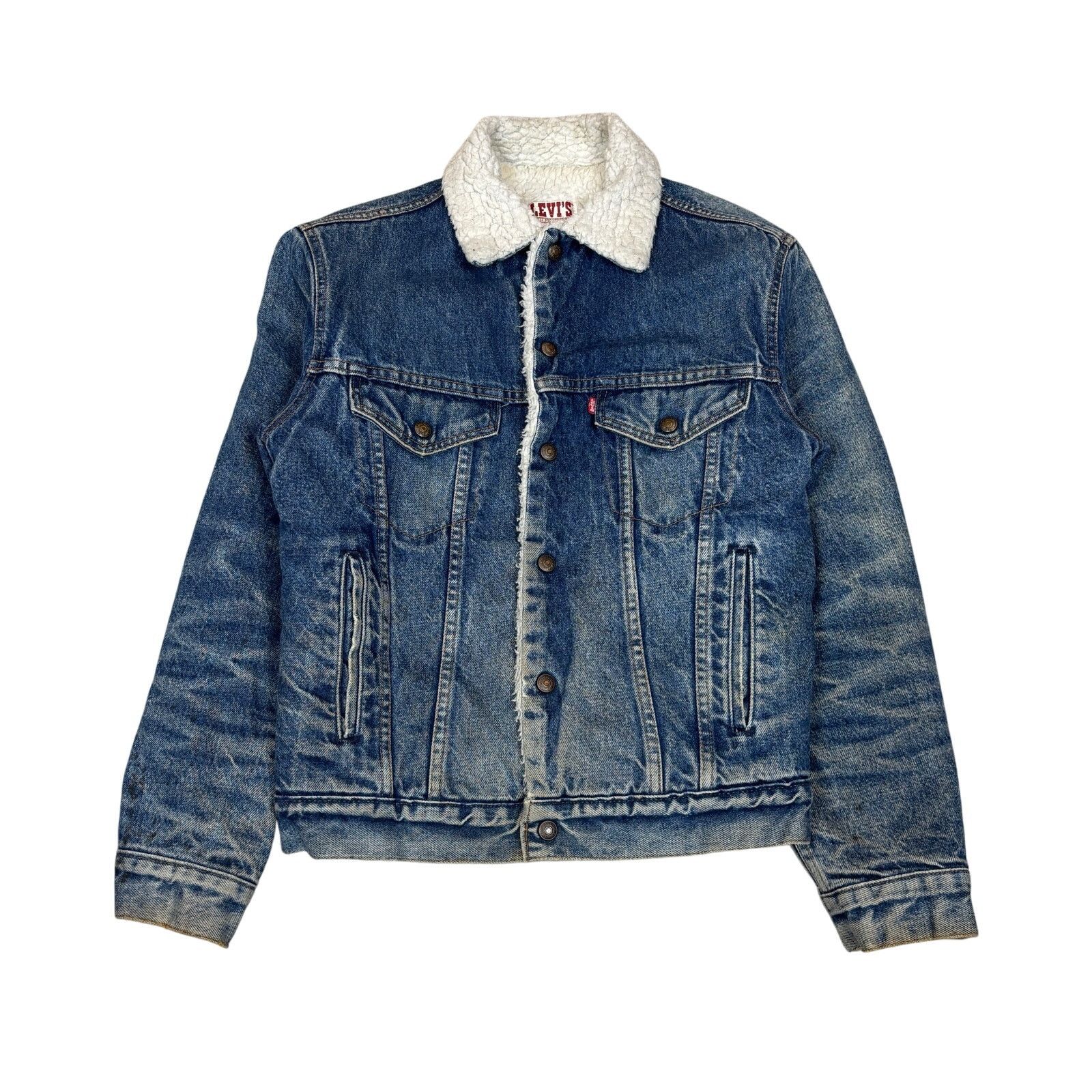 Levi's Vintage 80s 90 Levi's Sherpa Lined Trucker Jacket 36R Medium Size US M / EU 48-50 / 2 - 1 Thumbnail