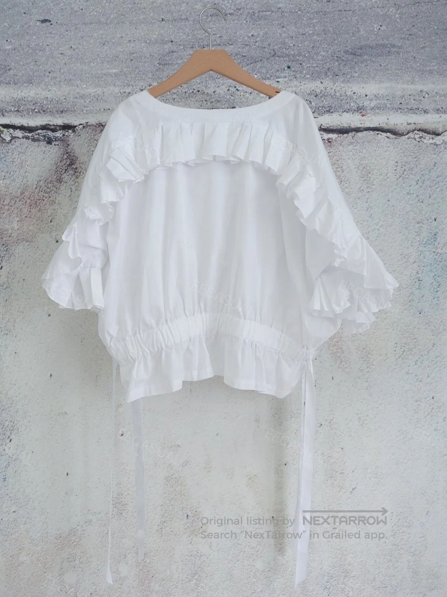CDG by Comme des Garcons White Ribbon Detail Shirt by Comme des Garçons. Size S / US 4 / IT 40 - 2 Thumbnail