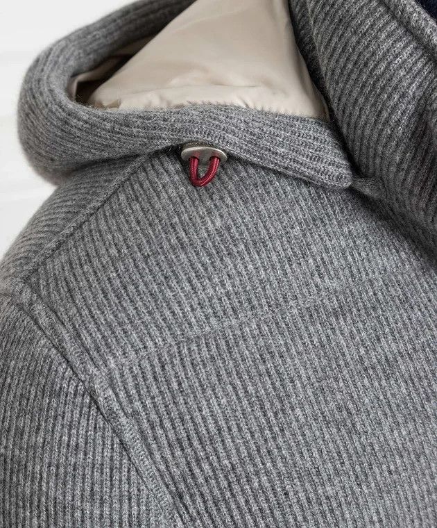 Brunello Cucinelli o1w1db10226 Cashmere Down Jacket in Light Grey Size US M / EU 48-50 / 2 - 5 Thumbnail