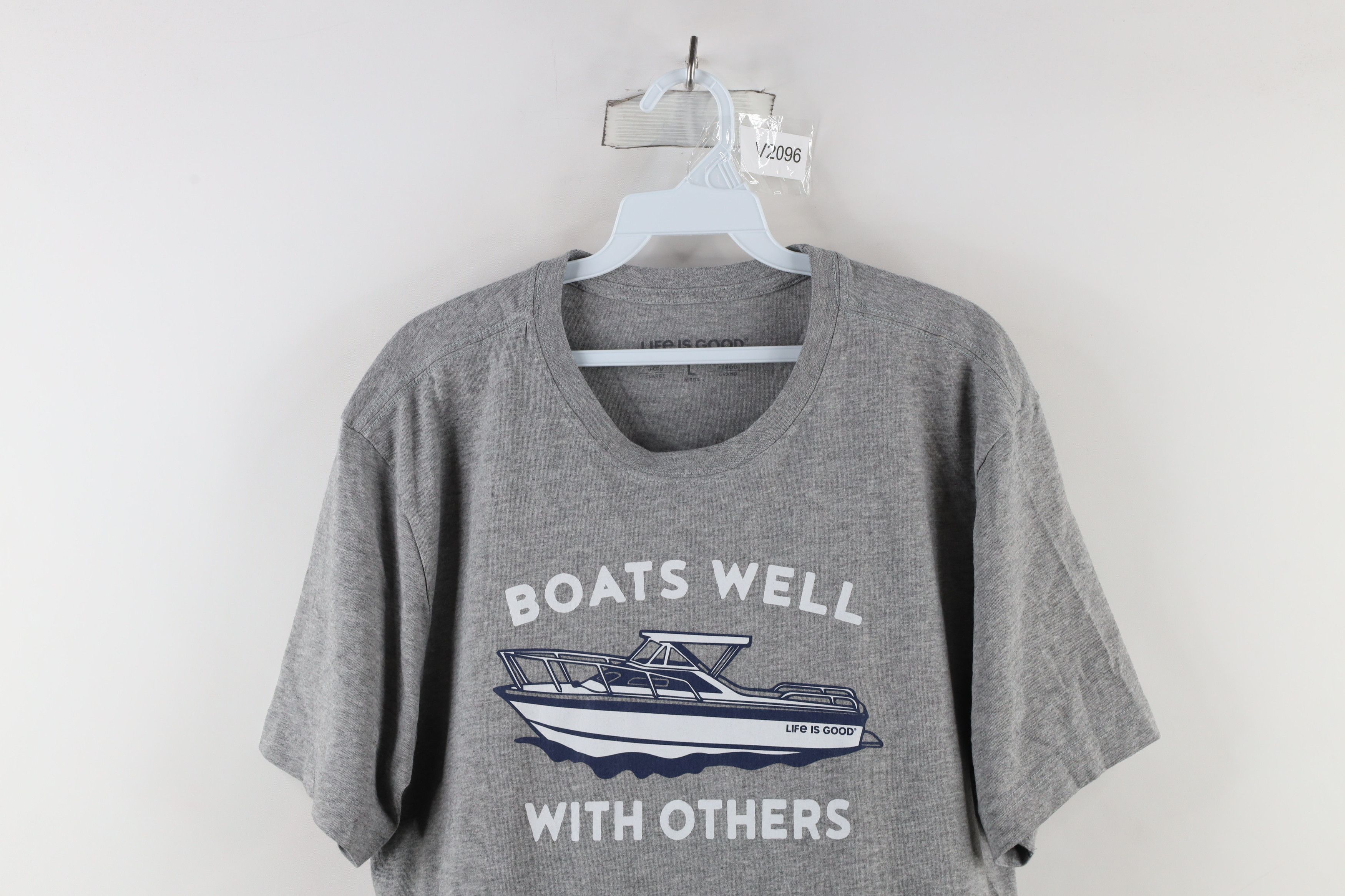 Life is Good × Vintage Life Is Good Out Boats Well With Others Crusher T-Shirt Gray Size US L / EU 52-54 / 3 - 2 Thumbnail