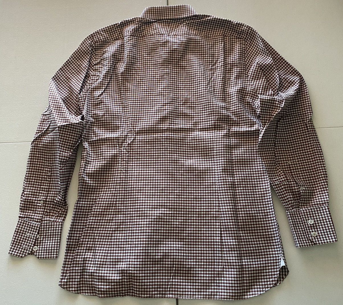 Tom Ford Tom Ford copper/silver gingham check shirt 17 43e Size US L / EU 52-54 / 3 - 4 Thumbnail