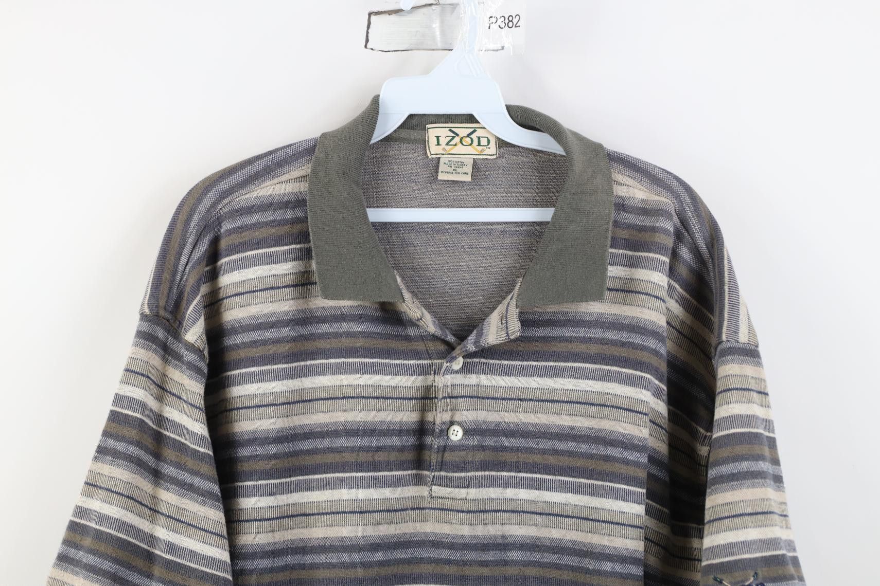 Vintage Vintage 90s Streetwear Striped Knit Collared Golf Polo Shirt Size US XL / EU 56 / 4 - 2 Thumbnail