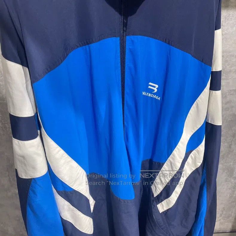 Balenciaga Balenciaga Embroidered Windbreaker Blue Jacket Zipper Spor Size US XS / EU 42 / 0 - 3 Thumbnail
