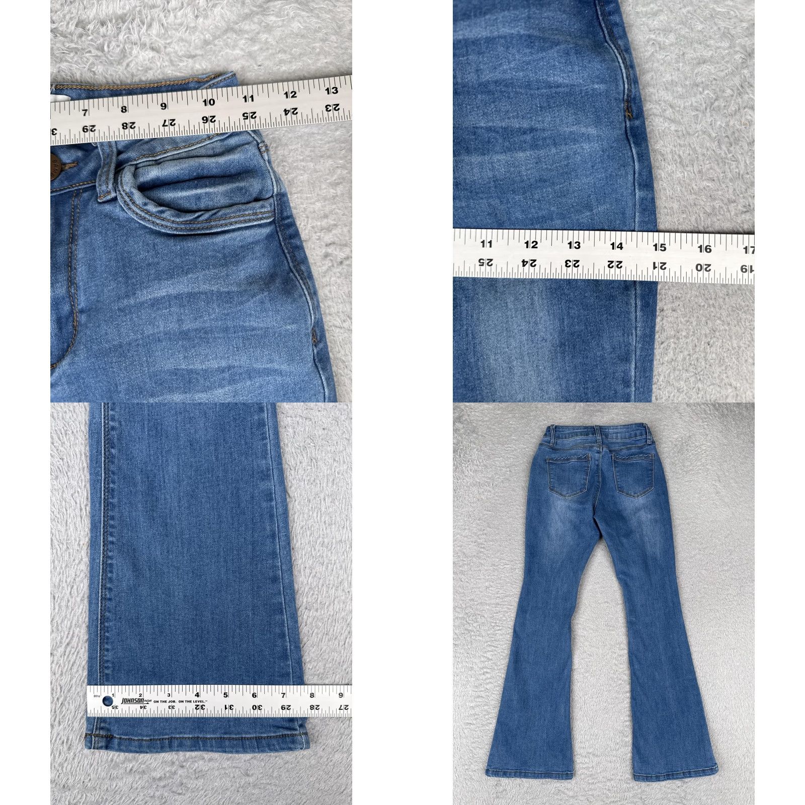Vintage Bamboo Jeans Bootcut Juniors 0 Blue Medium Wash Stretch Denim 21in Waist 26in Inseam Womens Size 25" / US 0 / IT 36 - 9 Thumbnail