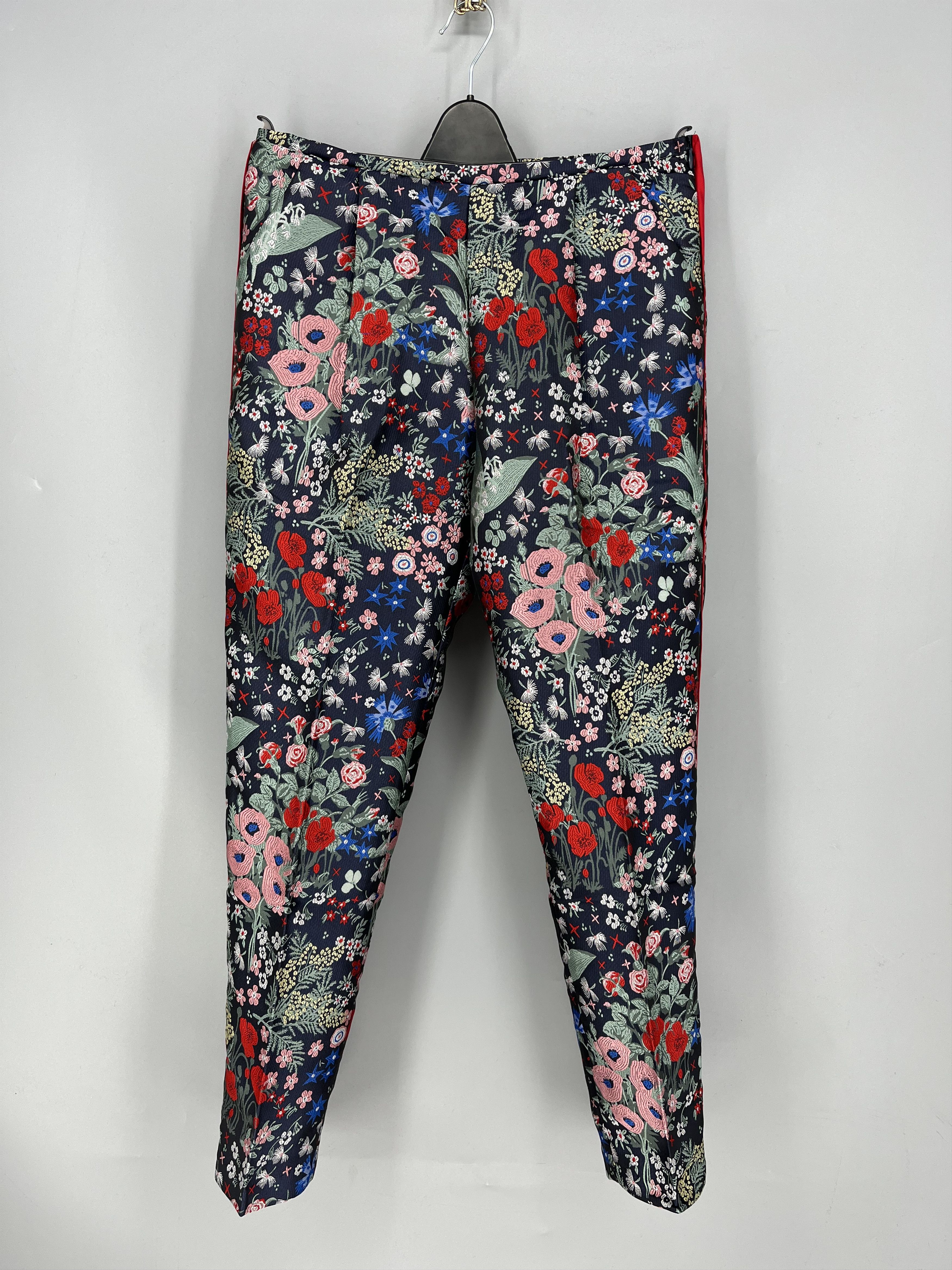 Vintage NEW SISTER JANE Floral Jacquard Trousers Size 30" / US 8 / IT 44 - 1 Thumbnail