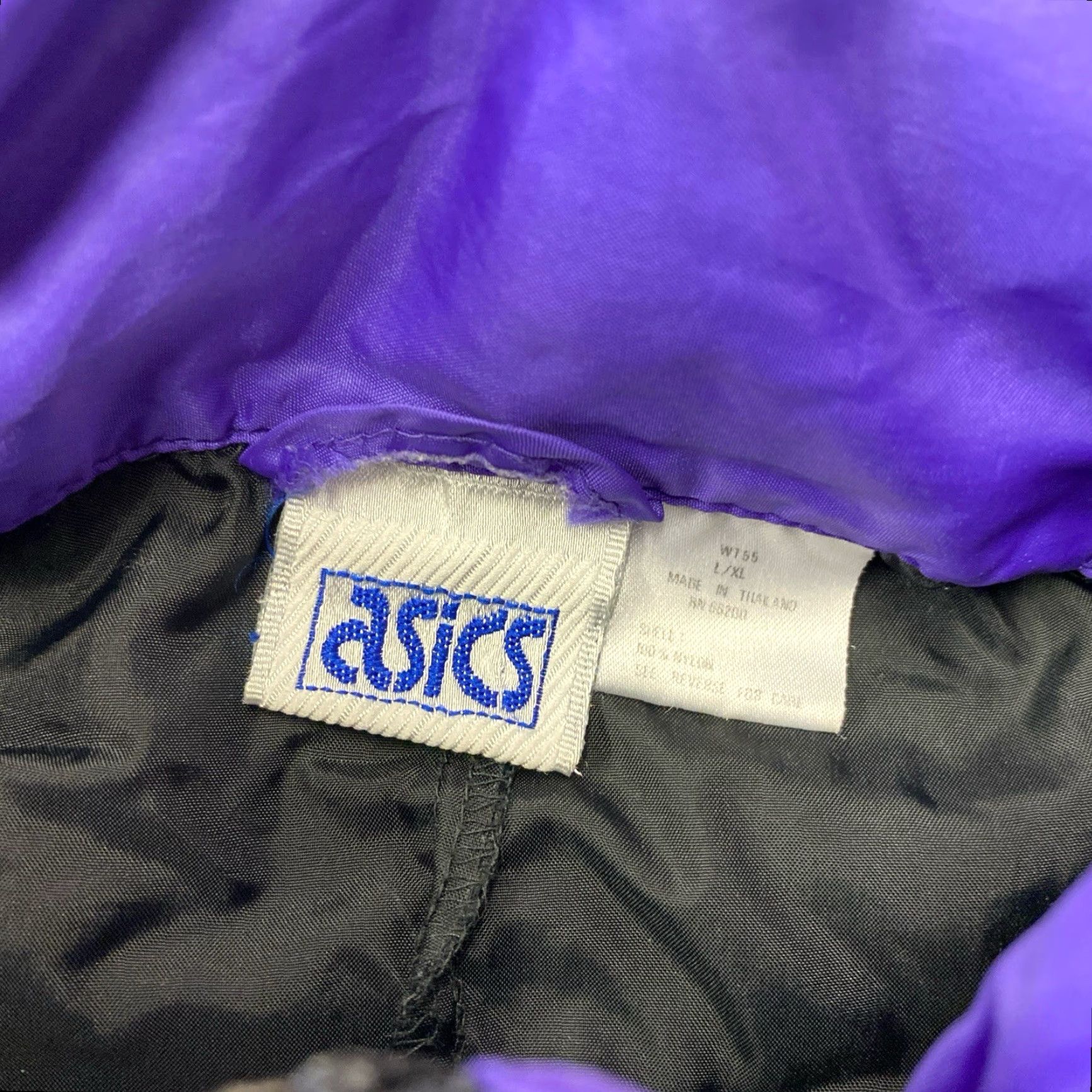 Asics ASICS Windbreaker Jacket Color Block Purple LightWEIGHT Mens L/XL Retro 80s 90s VTG Dad Zip Short Nylon Softshell Logo Zipper Size US XL / EU 56 / 4 - 2 Thumbnail