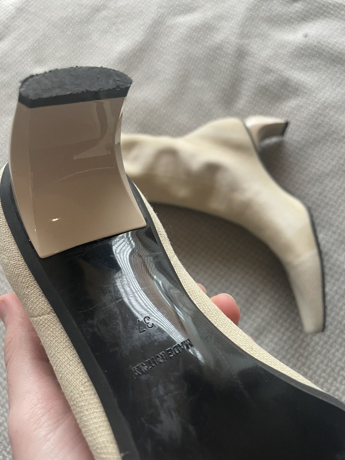 Misbhv MISBHV Cream curved-heel sock boots Size US 7 / IT 37 - 5 Thumbnail