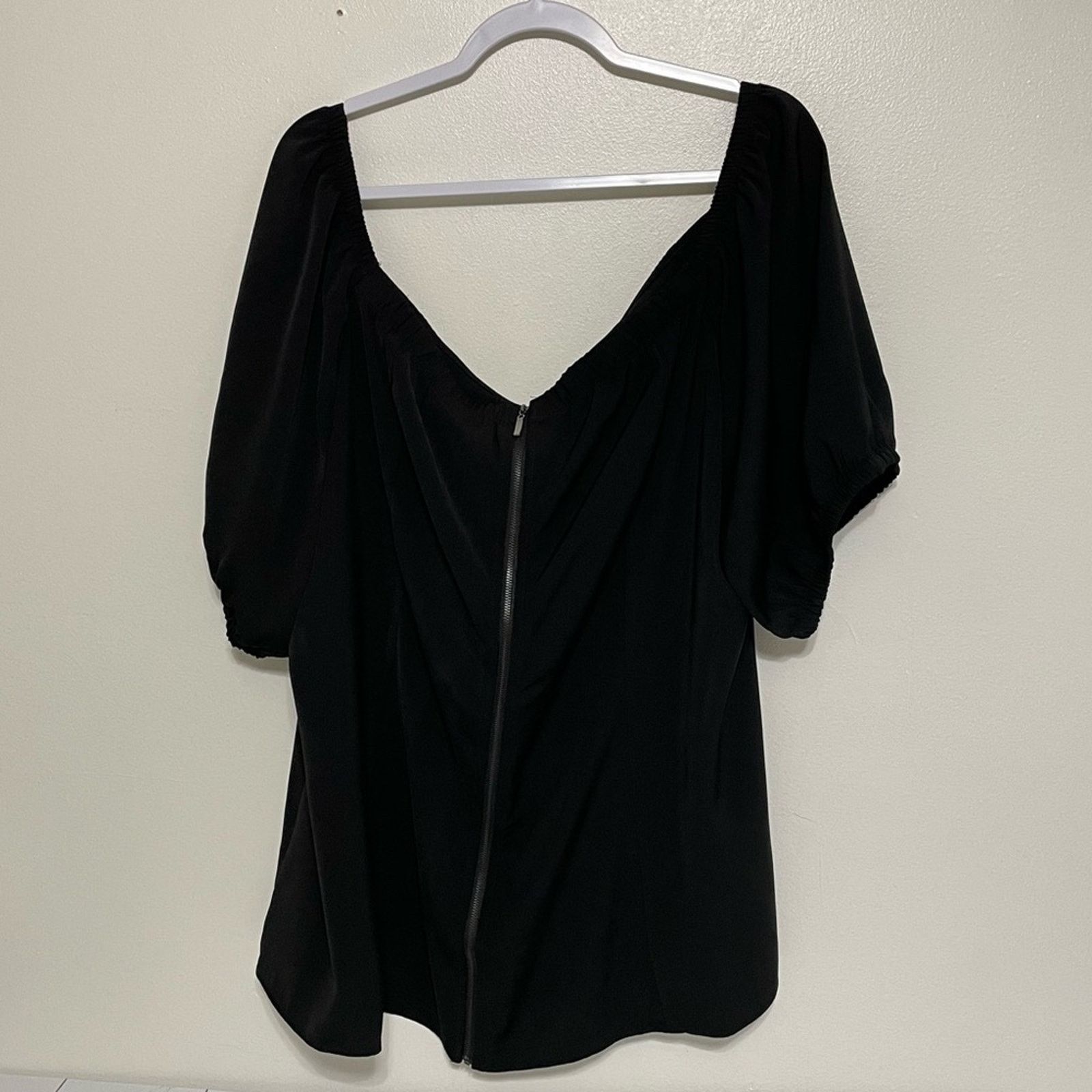 Other City Chic Black Off Shoulder Blouse Puff Sleeves XXL 24 NWT Size 4XL / US 24-26 - 11 Thumbnail