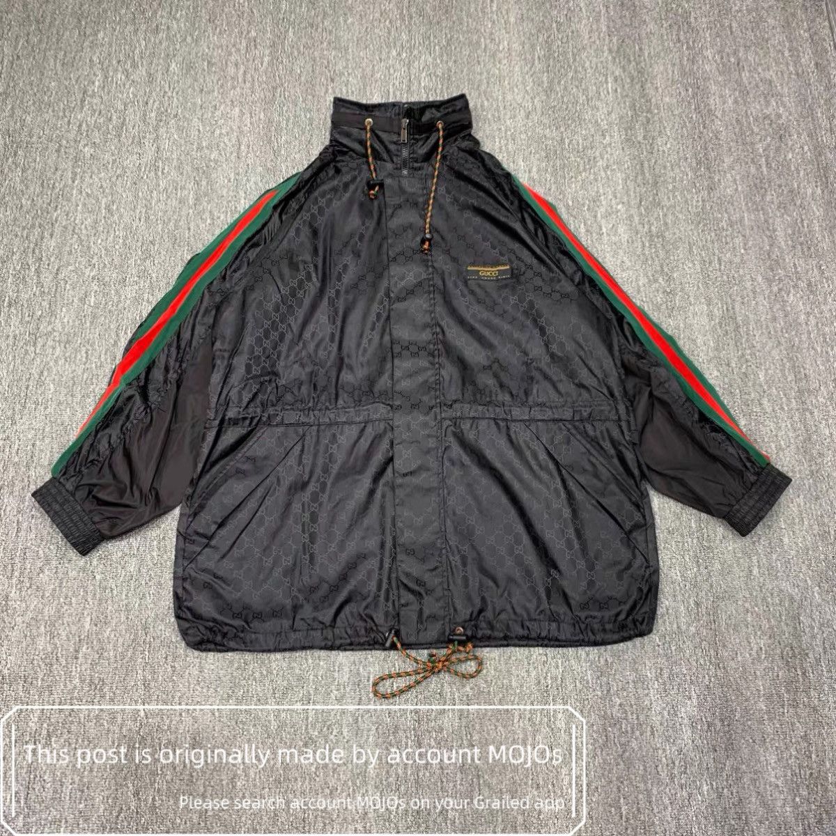 Gucci Sz 44 Gucci Green & Red Stripe Monogram Jacket mojos1046 Size US S / EU 44-46 / 1 - 1 Thumbnail