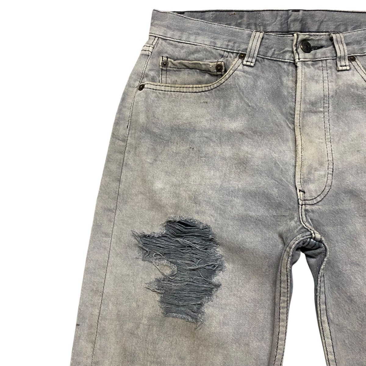 Levi's Vintage Levis 501 Blank Grunge Jeans Size US 30 / EU 46 - 4 Thumbnail