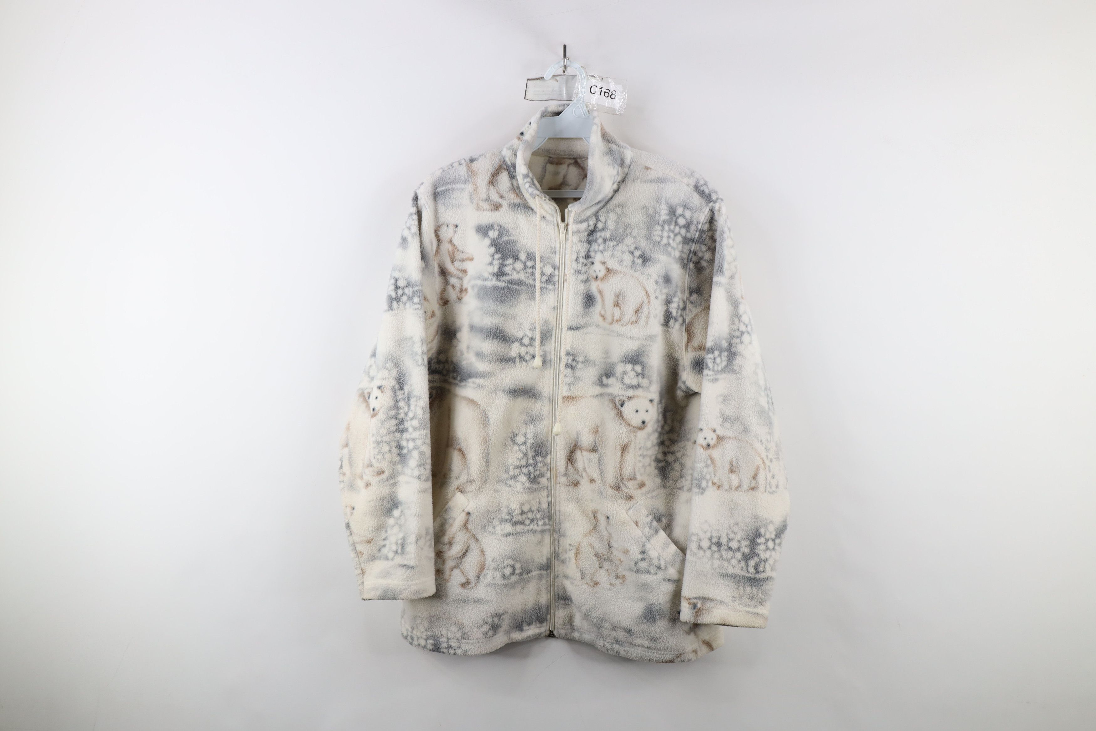 Vintage Vintage 90s Streetwear Bear All Over Print Fleece Jacket Size S / US 4 / IT 40 - 1 Thumbnail