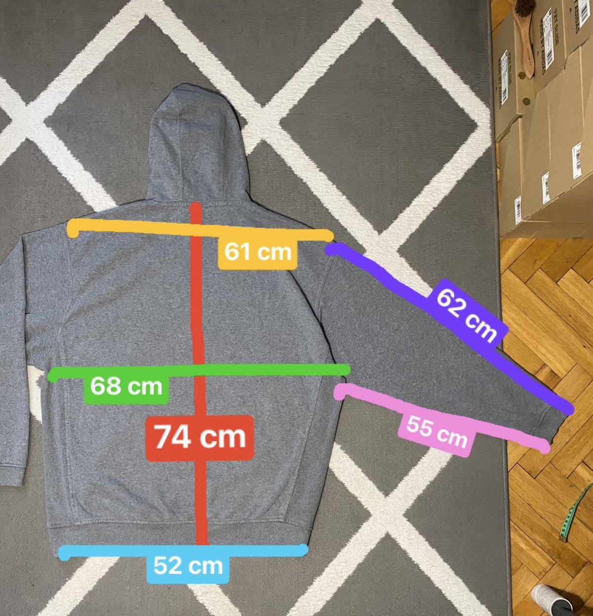Nike × Vintage Vintage 90’s Nike Center Swoosh Hoodie men’s boxy fit Size US L / EU 52-54 / 3 - 15 Thumbnail