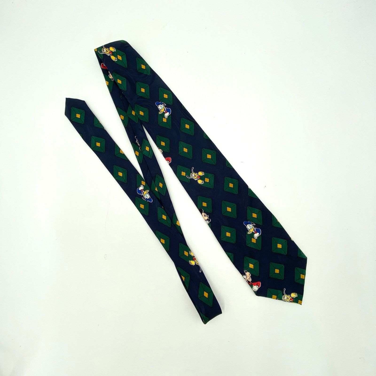 Disney Disney Mickey Inc Silk Tie Vintage 90s Neckwear Navy Blue Size ONE SIZE - 2 Thumbnail
