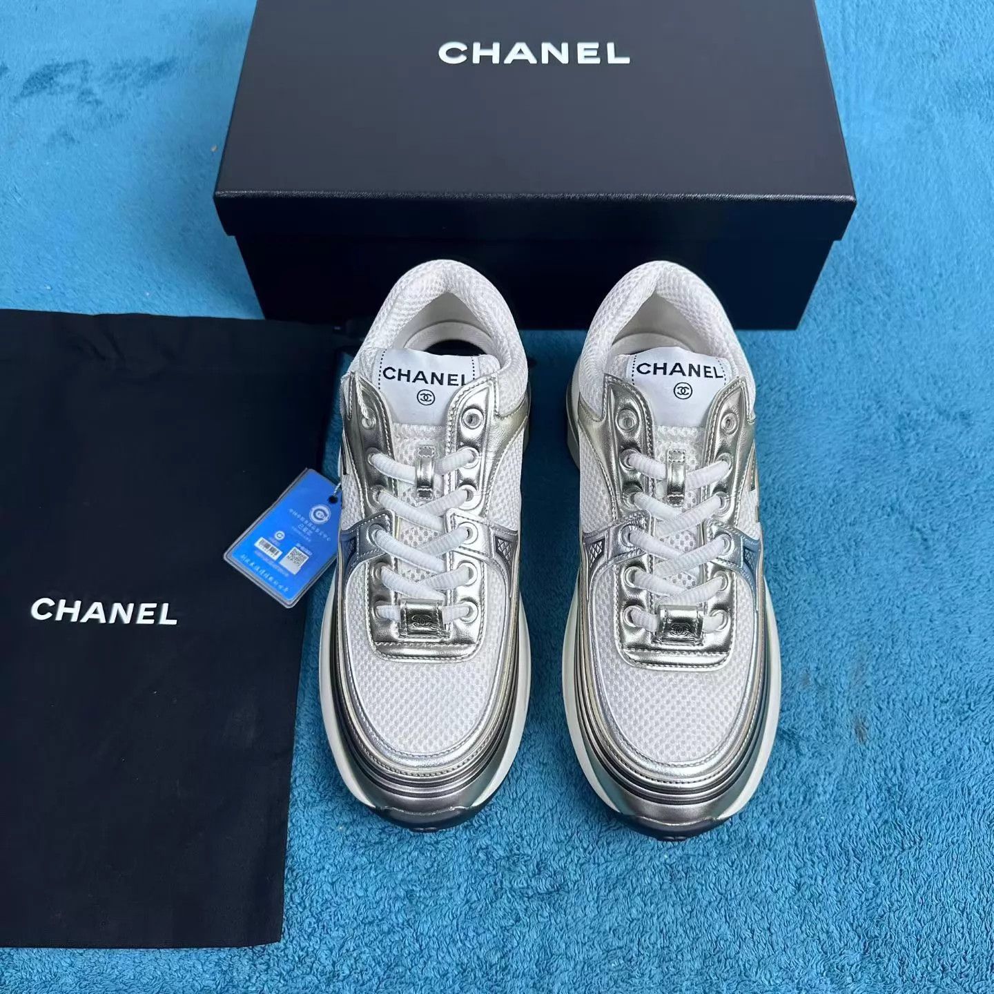 Chanel Chanel Golden Horn King White Gold Sneakers 36.5 Size US 6 / IT 36 - 1 Thumbnail