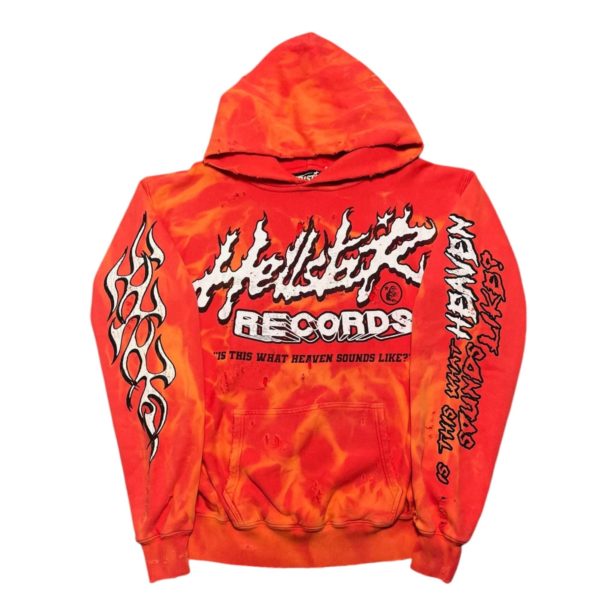 HELLSTAR Records Hooded Sweatshirt Washed Red Size US L / EU 52-54 / 3 - 1 Thumbnail