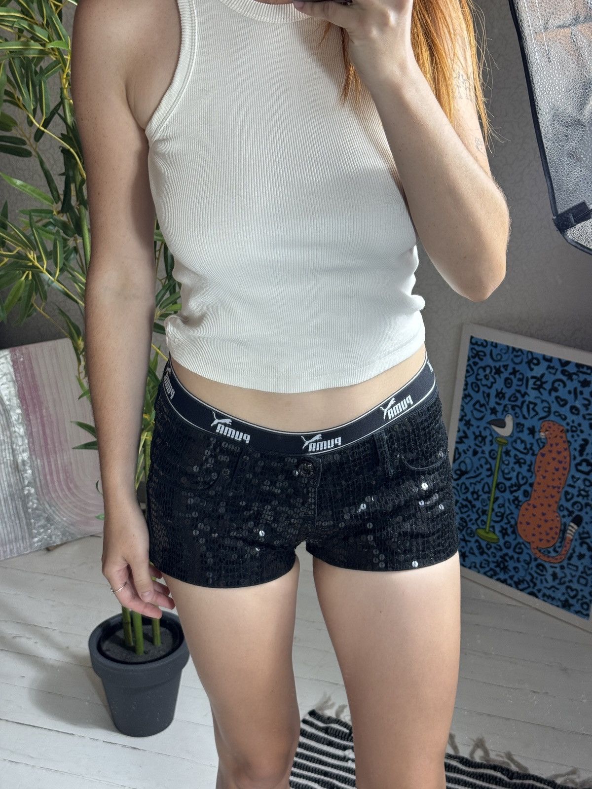 Other VINTAGE SEQUINS 2000s MINI SHORTS Size 25" / US 0 / IT 36 - 3 Thumbnail