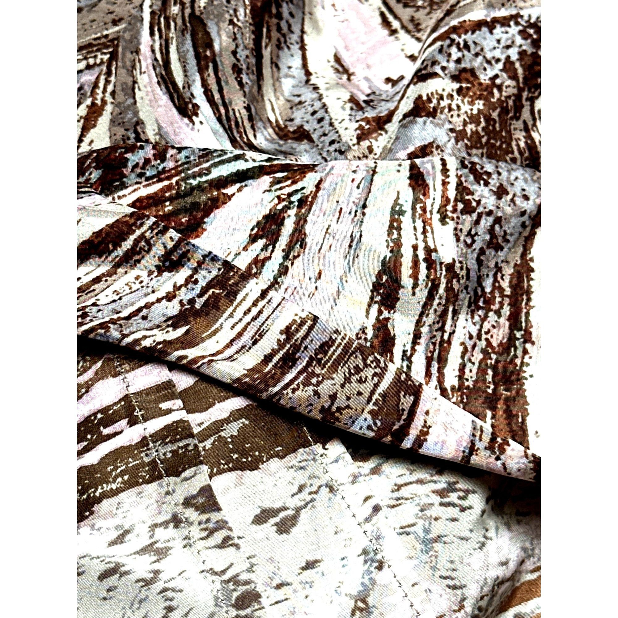 Bcbgmaxazria BCBG MaxAzria S Pink Brown Silk Blouse Abstract Print Draped Size S / US 4 / IT 40 - 11 Thumbnail