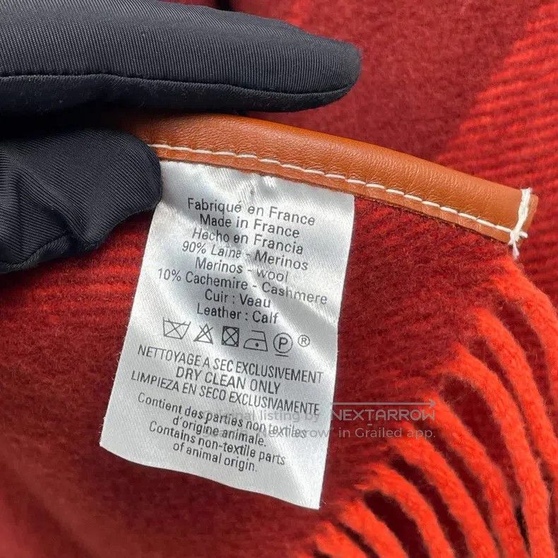 Hermes Hermes Fringed shawl, dark red Size ONE SIZE - 6 Thumbnail