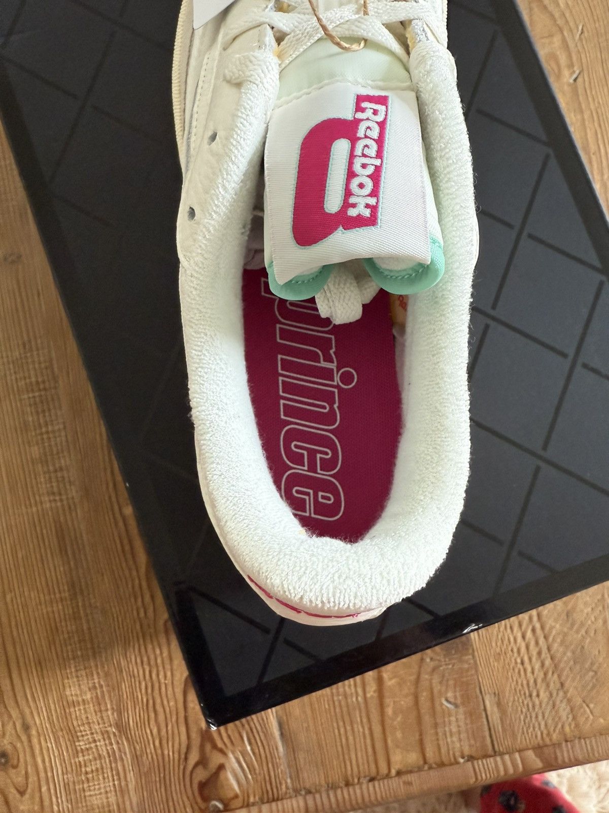 Reebok Reekbok x Prince Club C 85 Shoes White/Pink/Green Size 13 Size US 13 / EU 46 - 4 Thumbnail