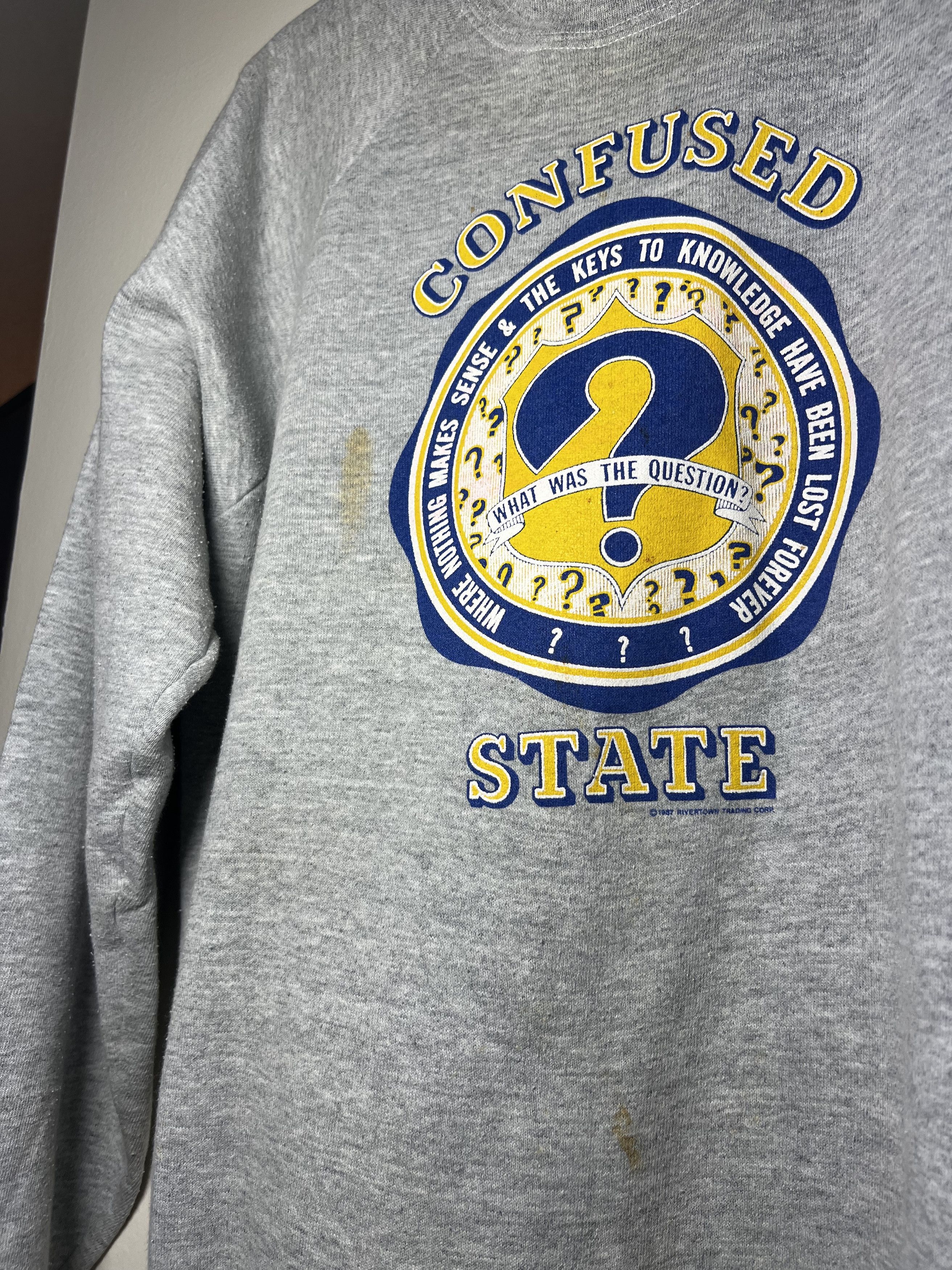 Vintage Vintage "Confused State" Collegiate Crewneck Sweatshirt Size US XL / EU 56 / 4 - 3 Thumbnail
