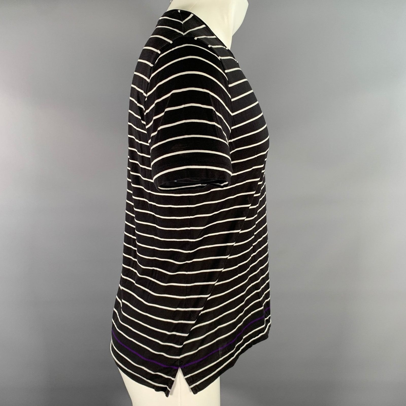 Ralph Lauren RALPH LAUREN M Navy White Stripe Cotton Crew-Neck T-shirt Size US M / EU 48-50 / 2 - 3 Thumbnail