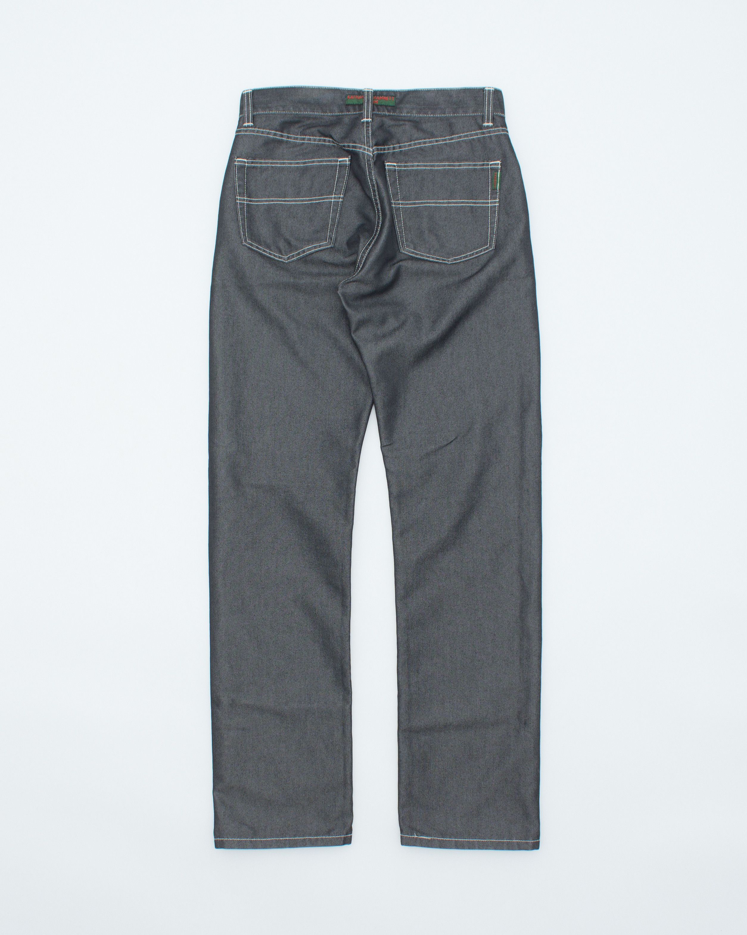 Katharine Hamnett London Vintage Graphite Shine Button Fly Straight Leg Denim Size US 30 / EU 46 - 4 Thumbnail