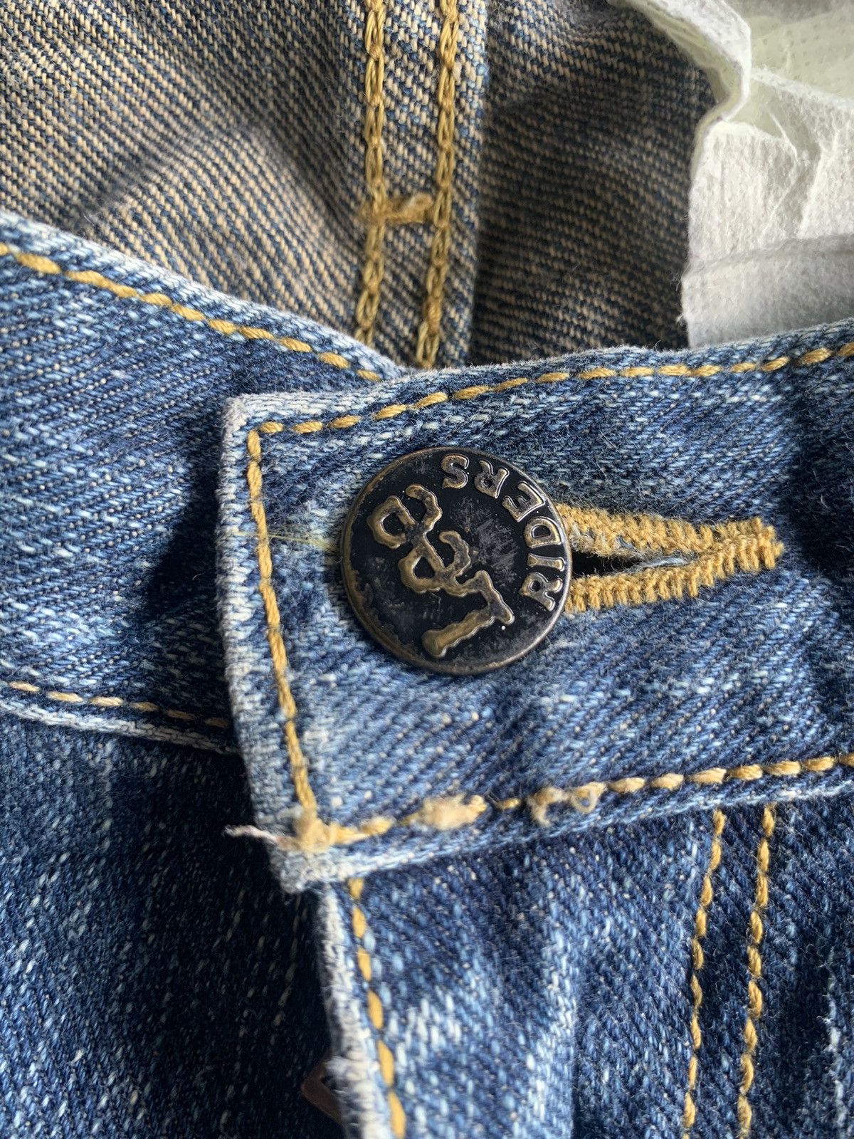Lee FLARE LEE RIDERS RUSTY JAPANESE PUNK STYLE DISTRESSED DENIM Size US 31 - 13 Thumbnail