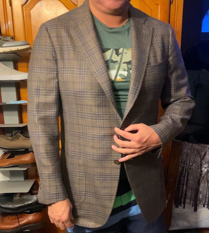 Isaia 3750$ Isaia Napoli Dustin blazer Size 54L - 2 Thumbnail